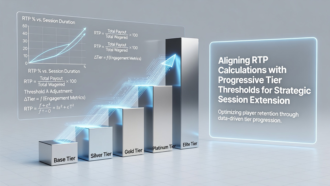 Chart displaying progressive tier thresholds plotted against RTP adjustments and average session lengths