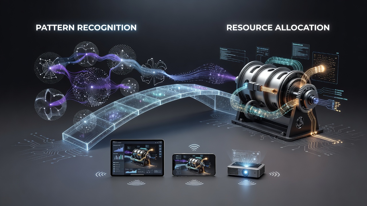 Diagram showing integration of pattern detection modules with resource schedulers in cross-platform digital reel applications