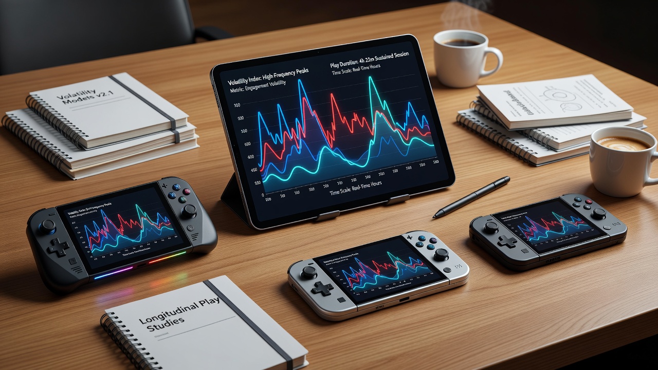 Mobile screen showing extended gaming session statistics and volatility metrics