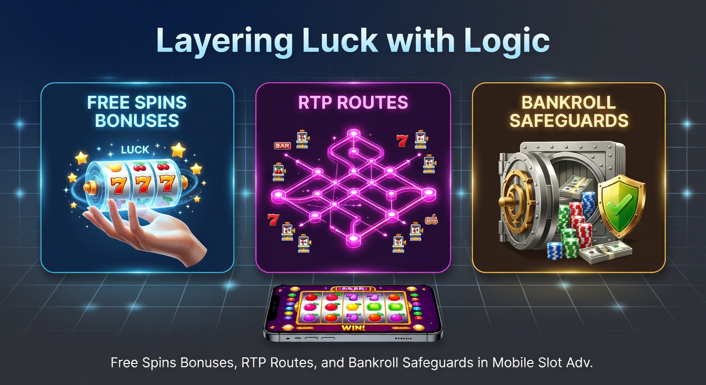 Infographic illustrating RTP curves, free spins payout distributions, and bankroll progression charts for mobile slots