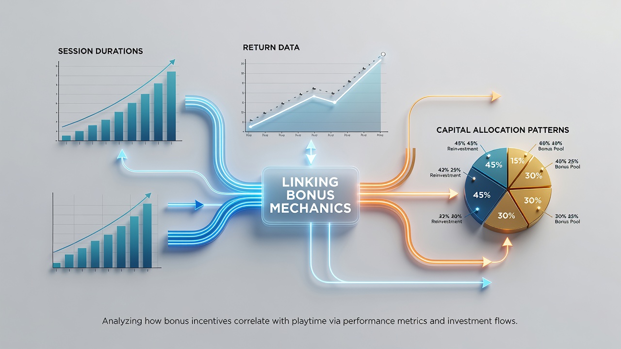 Data visualization showing bonus triggers correlated with extended gaming sessions and return percentage trends