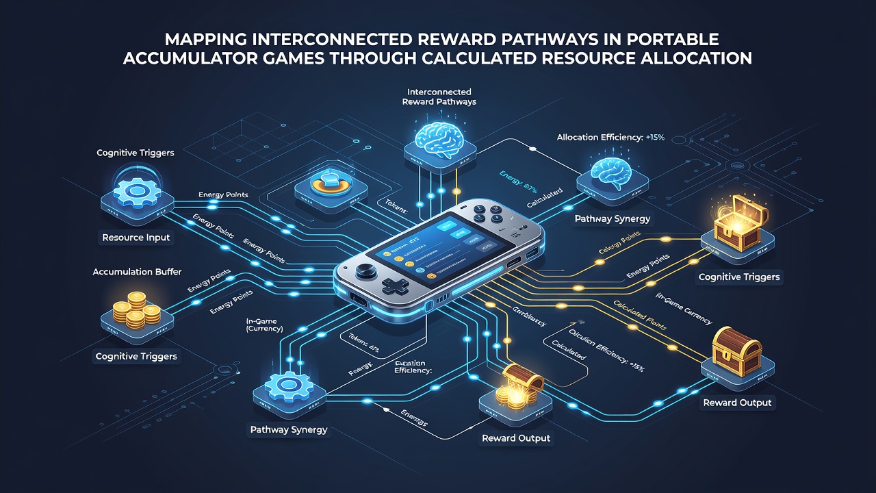 Illustration of resource allocation strategies mapping reward connections in portable games