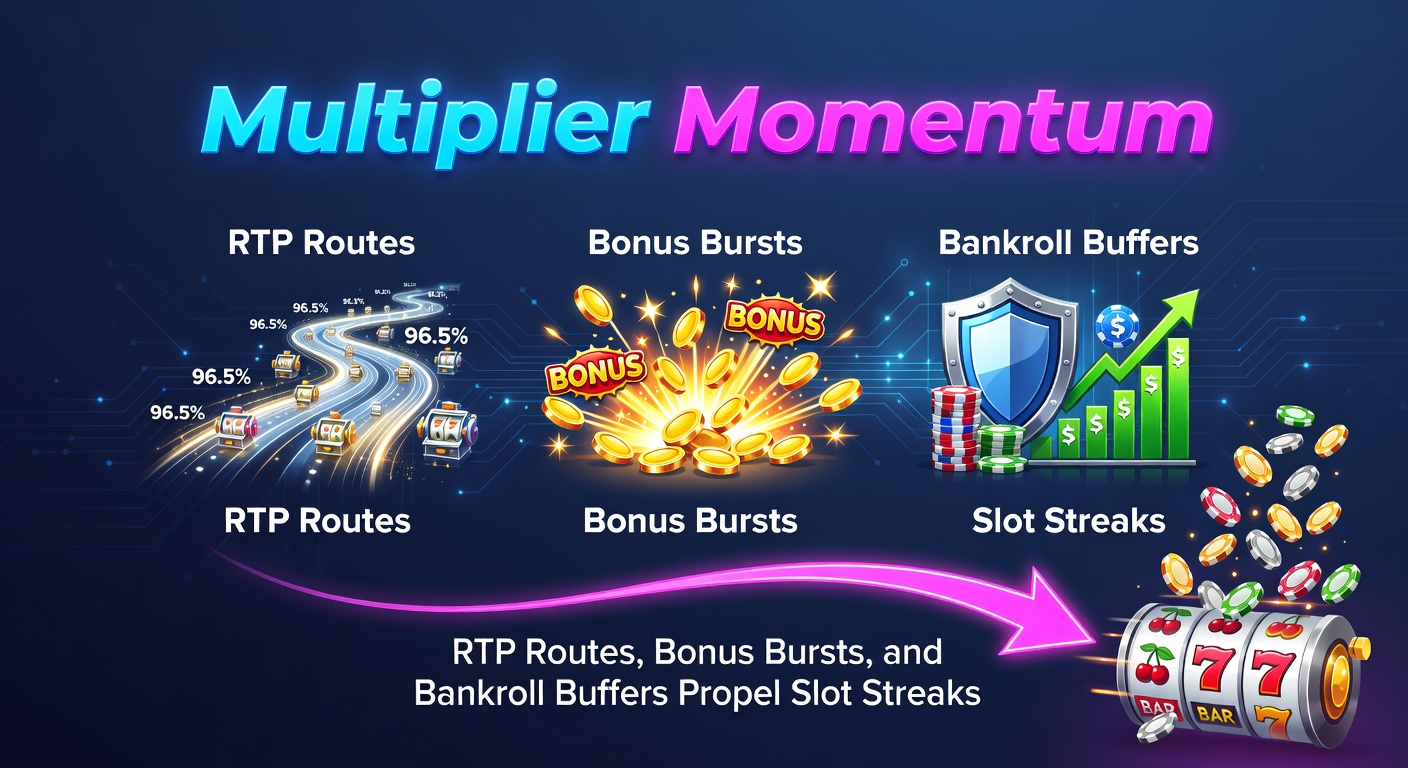 Vibrant slot reels exploding with multiplier symbols and cascading wins, illustrating momentum-building features in modern games