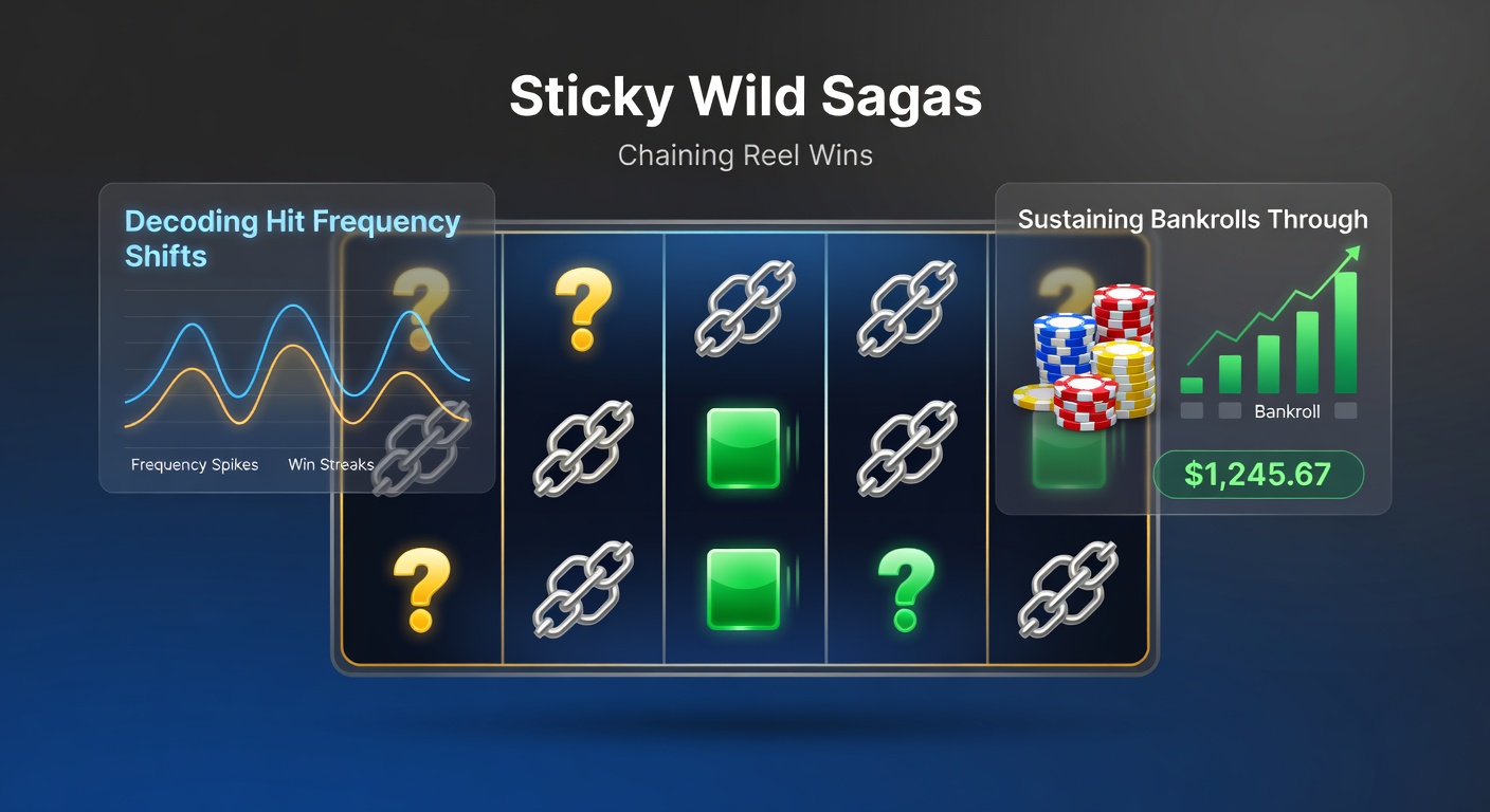 Close-up of a slot bonus round with multiple sticky wilds persisting over spins, illustrating chained payouts and multiplier growth amid shifting hit patterns