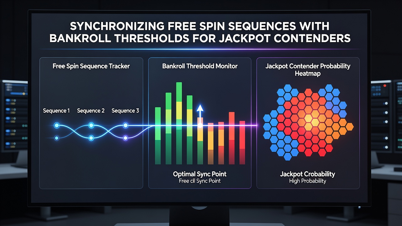 Analytical dashboard showing bankroll thresholds synchronized with free spin progress indicators